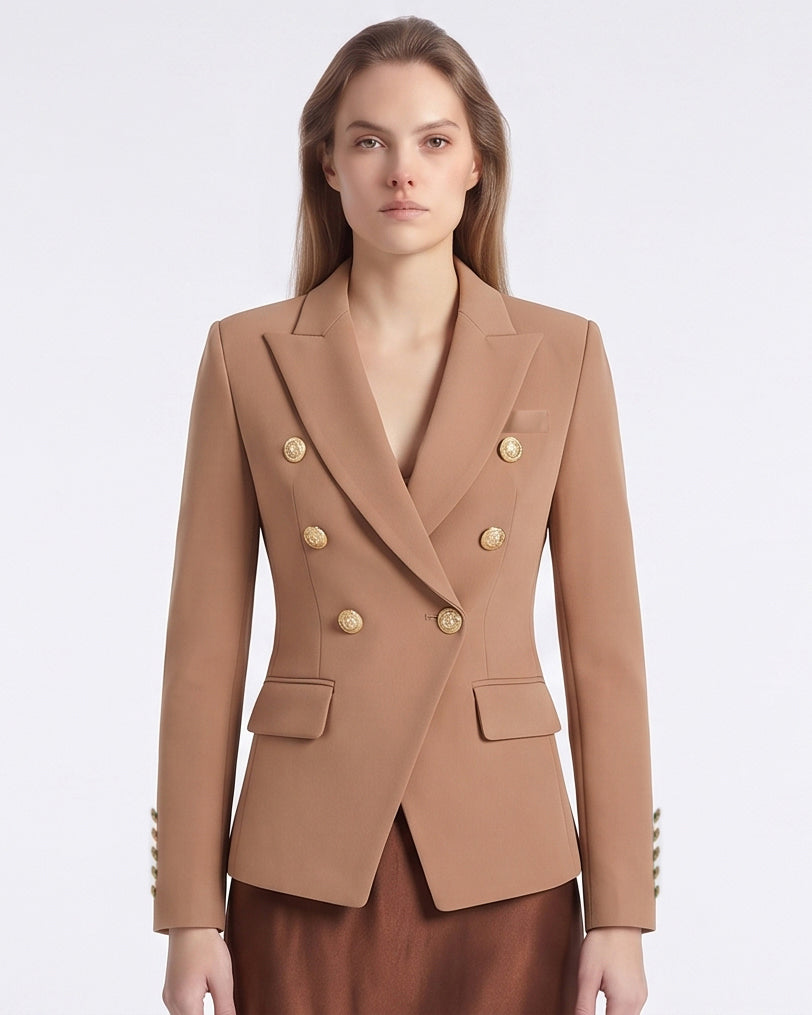 Cotton Blend Tailored Blazer