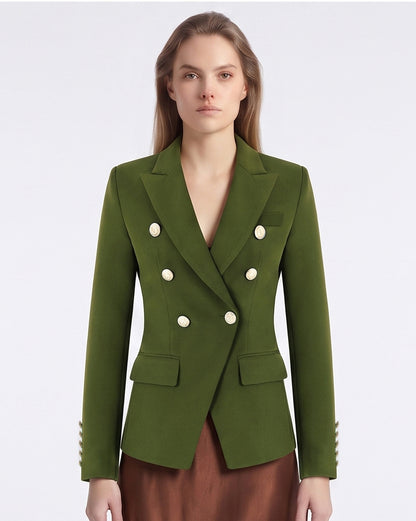 Cotton Blend Tailored Blazer