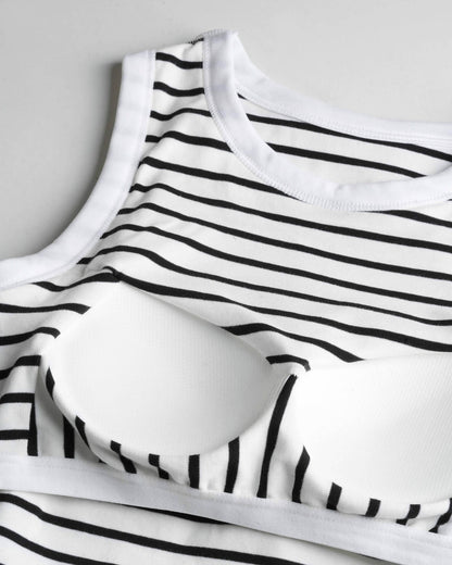 Built-In Bra Stripe Tank Top