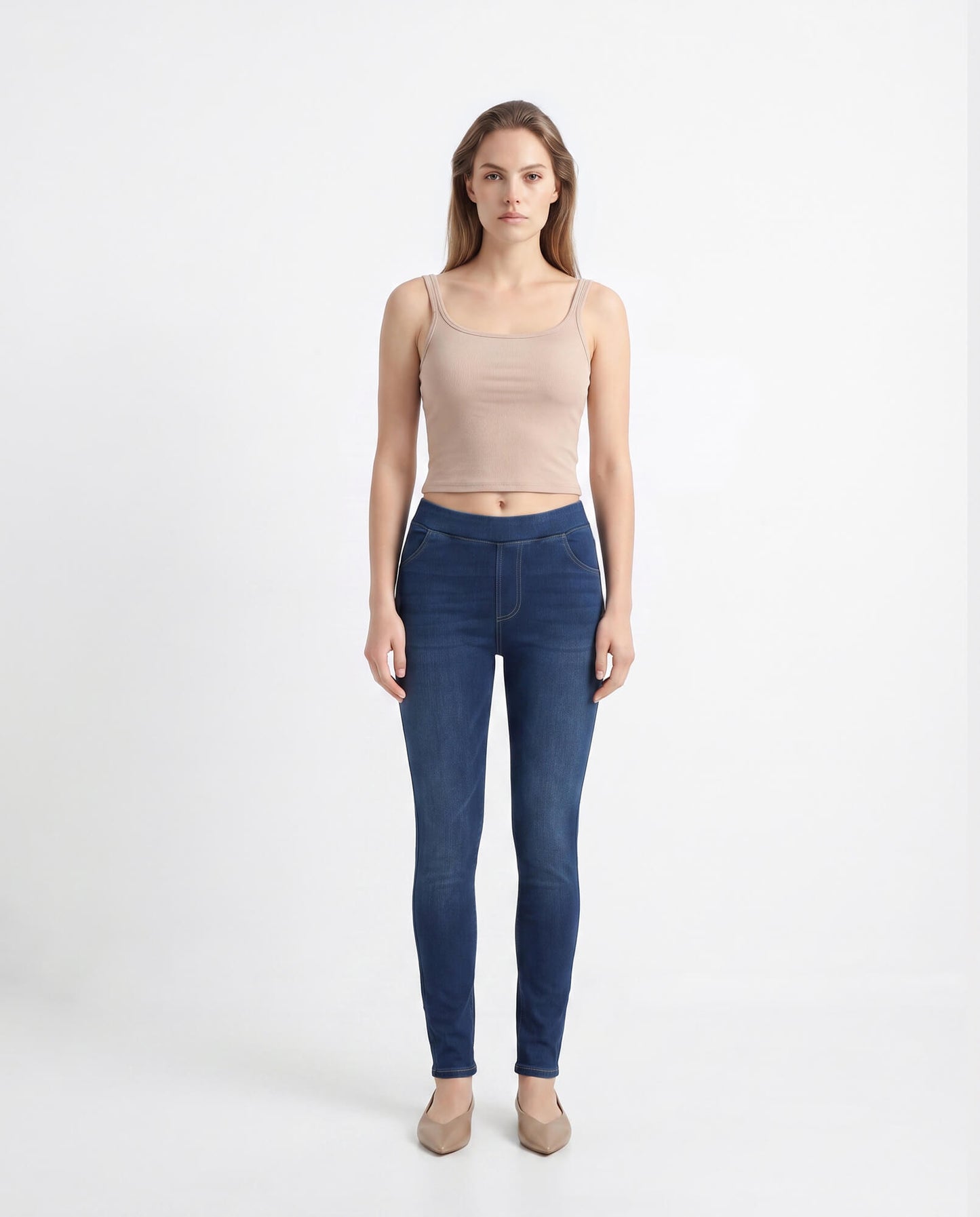 Double Strap Built-In Bra Tank Top