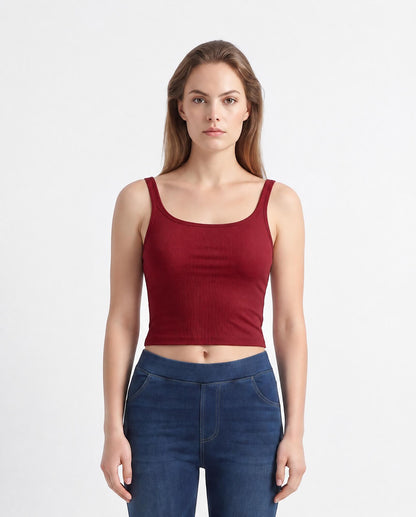 Double Strap Built-In Bra Tank Top
