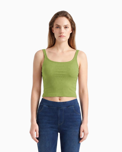 Double Strap Built-In Bra Tank Top