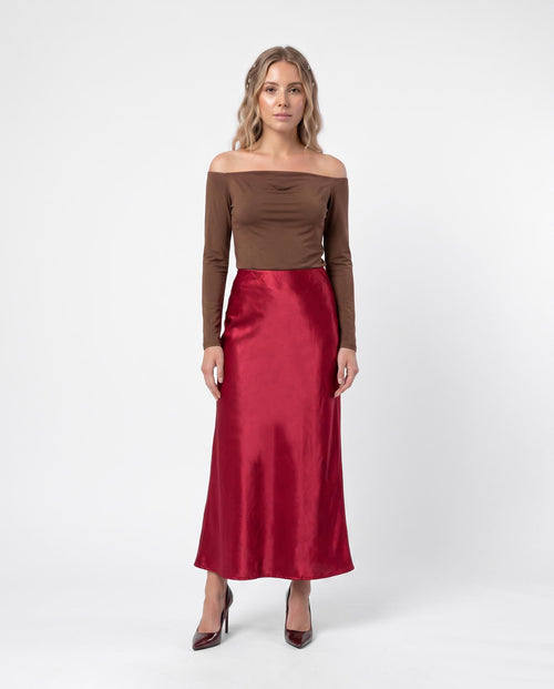Off-Shoulder Long Sleeve Fitted Top