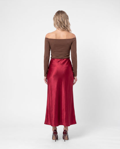 Off-Shoulder Long Sleeve Fitted Top