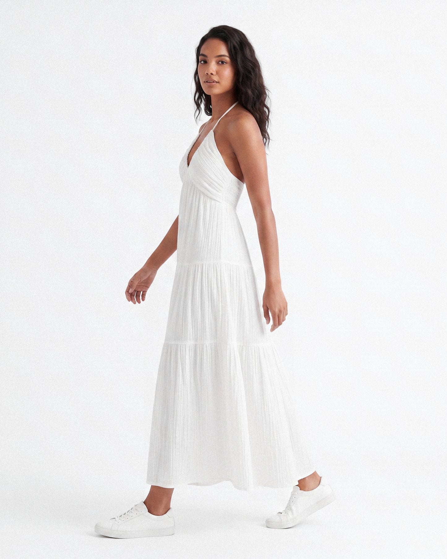 Effortless Halter Tie-Neck Maxi Dress
