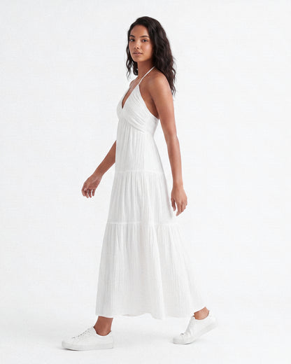 Effortless Halter Tie-Neck Maxi Dress