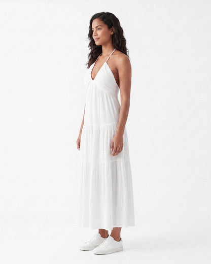 Effortless Halter Tie-Neck Maxi Dress
