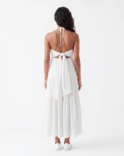 Effortless Halter Tie-Neck Maxi Dress