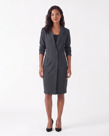 Tailored Blazer Maxi Dress