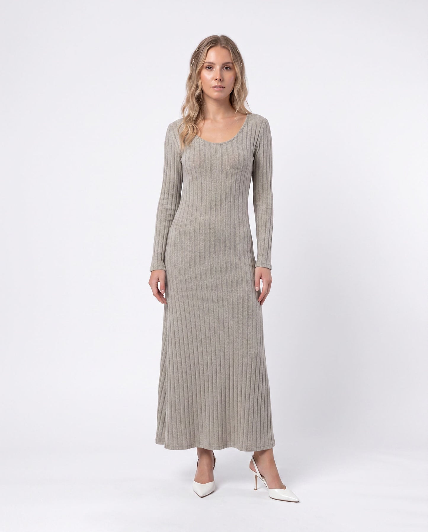 Ribbed Long Sleeve Maxi Dress