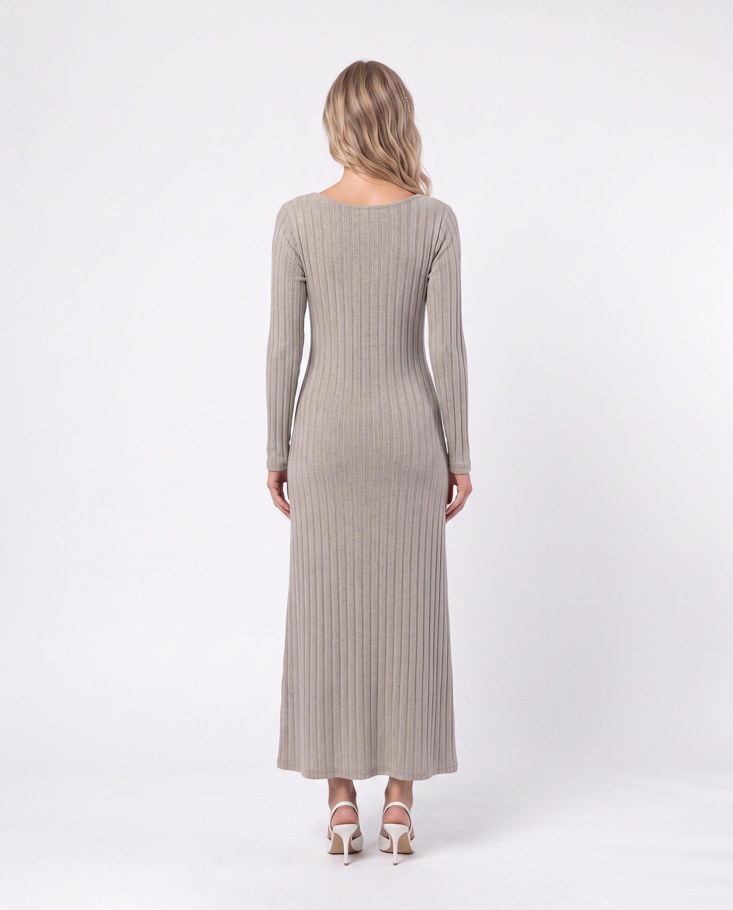 Ribbed Long Sleeve Maxi Dress
