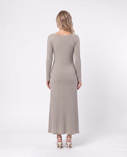 Ribbed Long Sleeve Maxi Dress