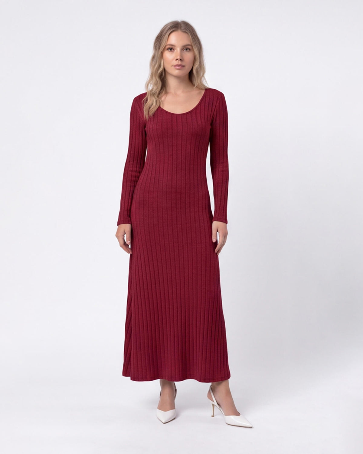 Ribbed Long Sleeve Maxi Dress
