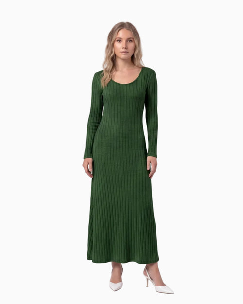 Ribbed Long Sleeve Maxi Dress