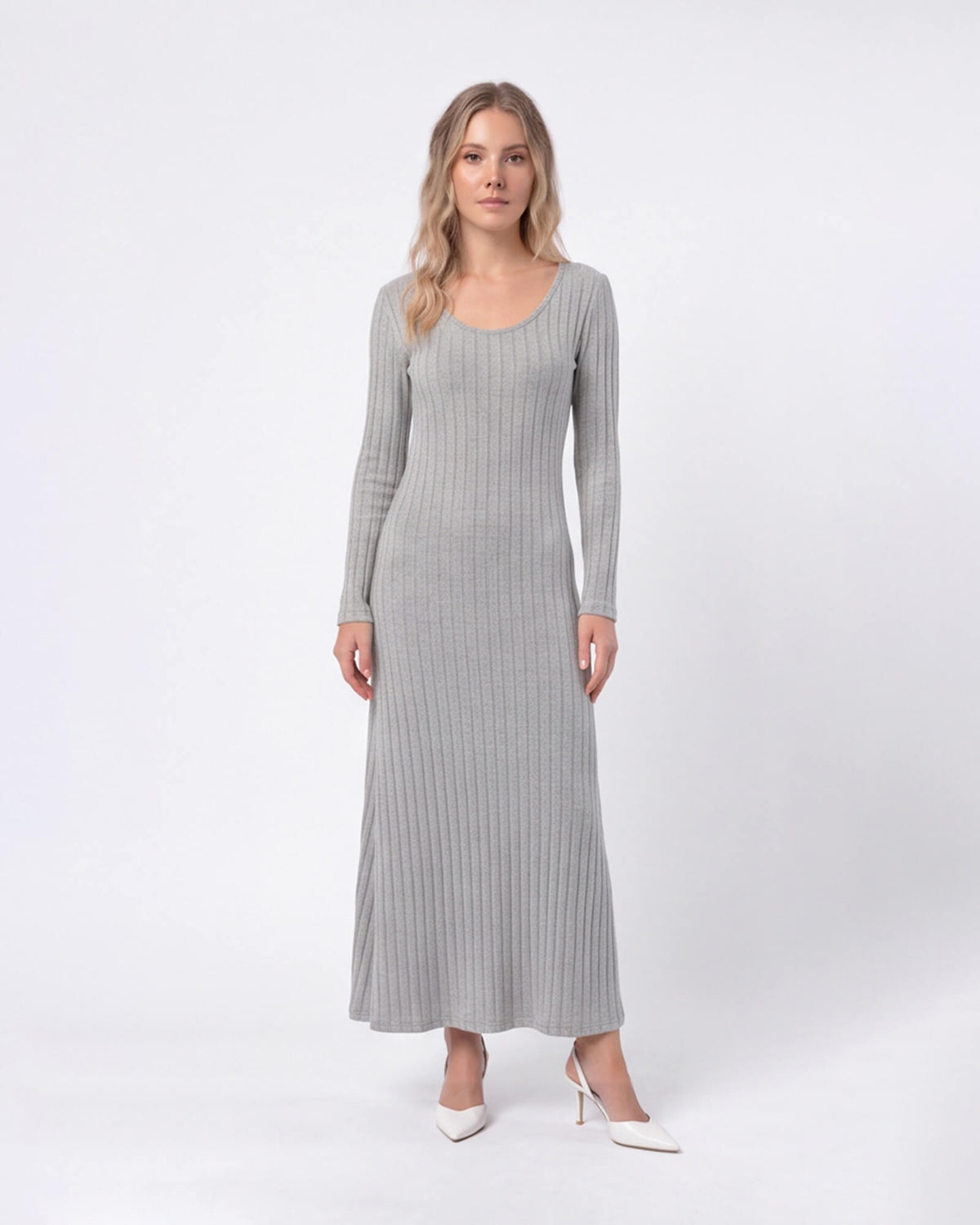 Ribbed Long Sleeve Maxi Dress
