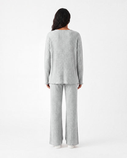 Ribbed V-Neck Lounge Set