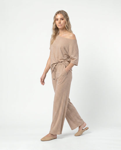 Off-Shoulder Relaxed Two-Piece Set