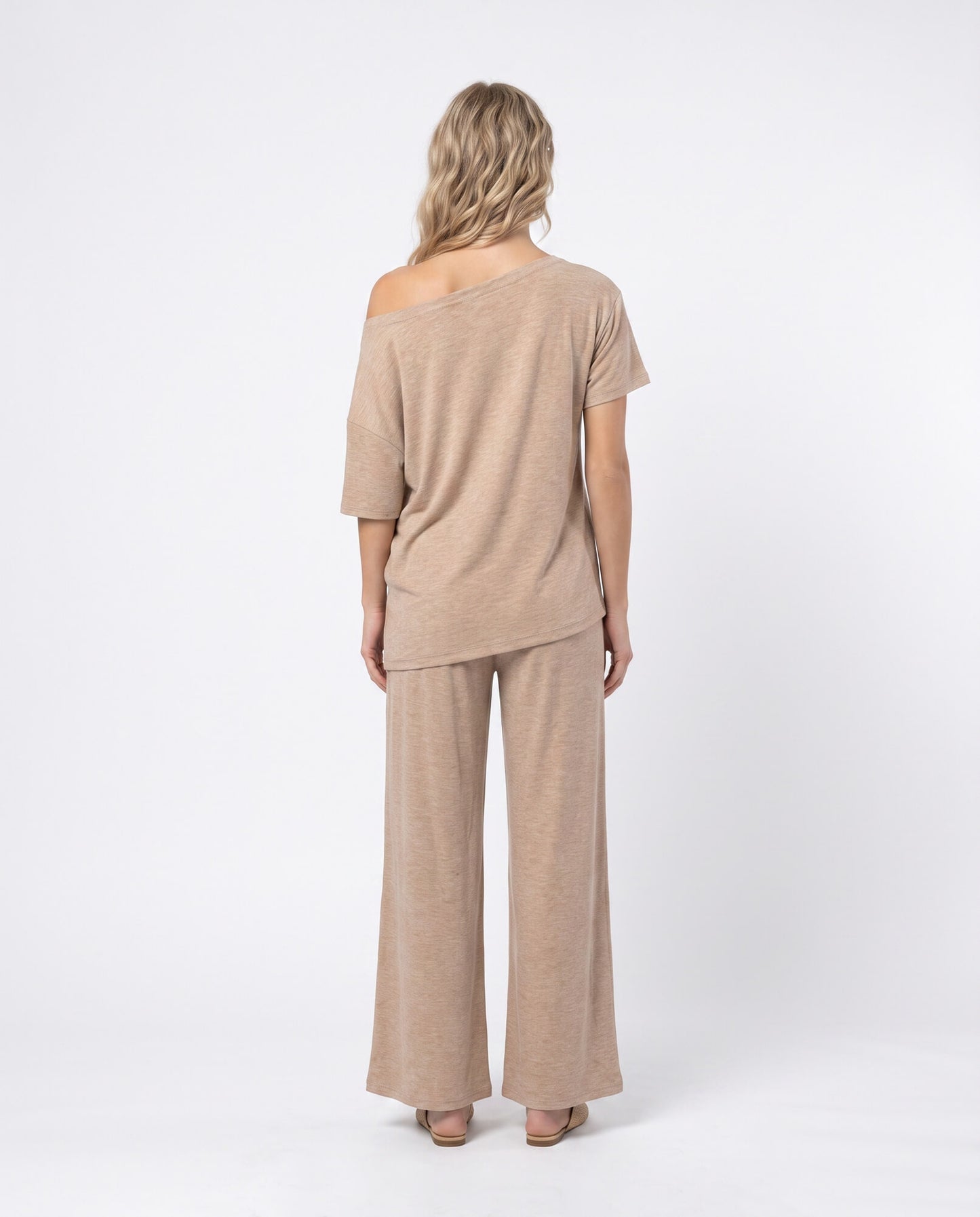 Off-Shoulder Relaxed Two-Piece Set