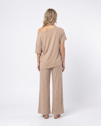 Off-Shoulder Relaxed Two-Piece Set