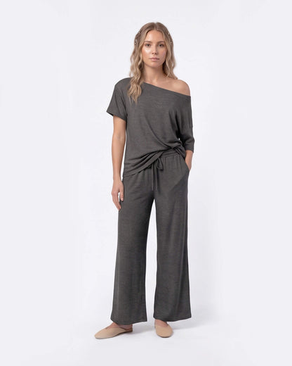 Off-Shoulder Relaxed Two-Piece Set