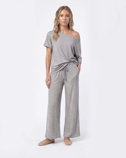 Off-Shoulder Relaxed Two-Piece Set