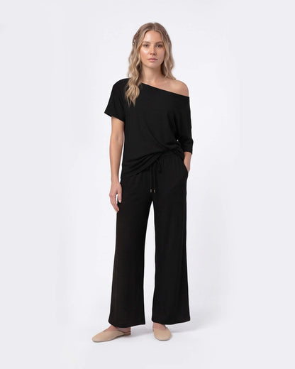 Off-Shoulder Relaxed Two-Piece Set
