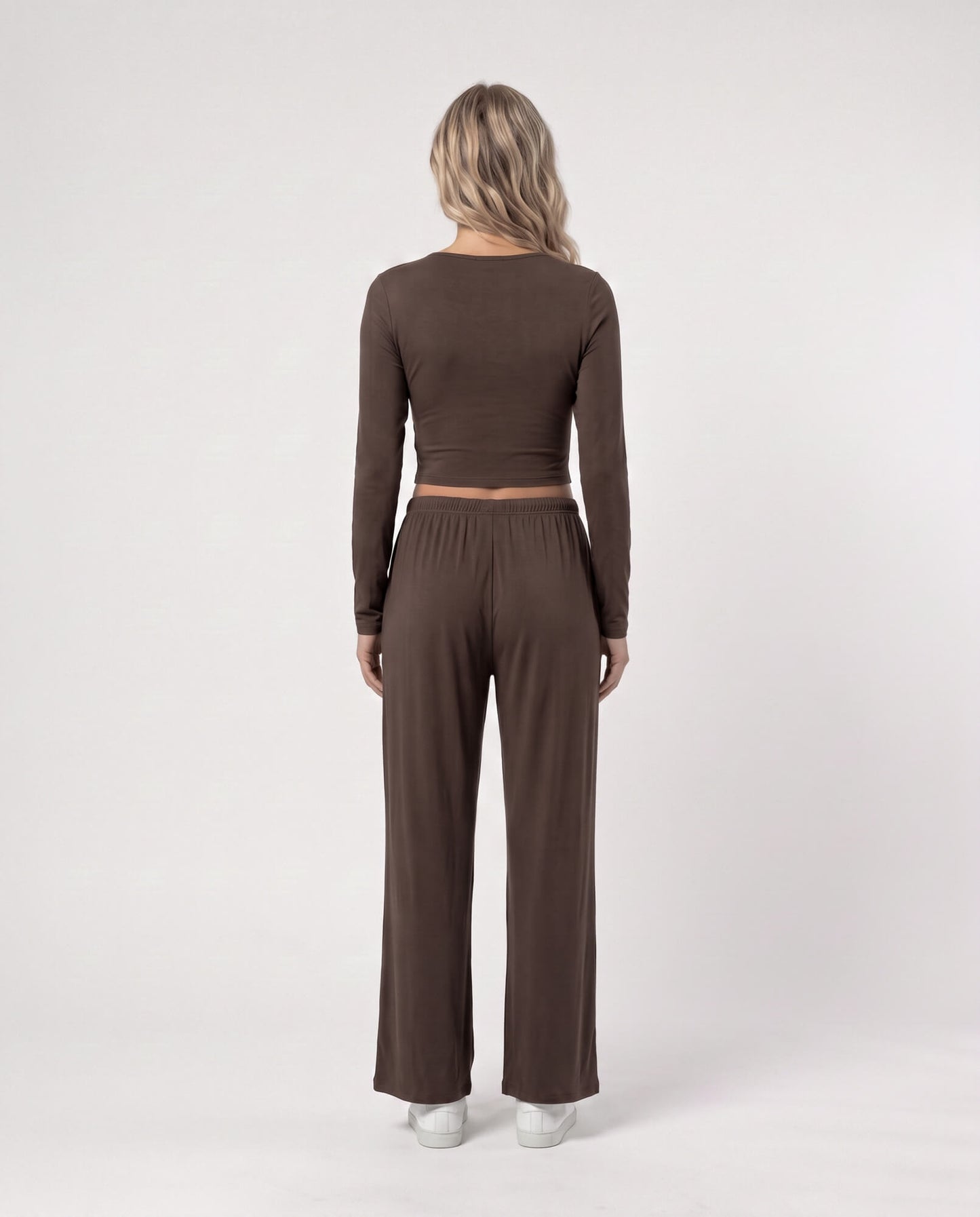 U-Neck Long Sleeve Two-Piece Set