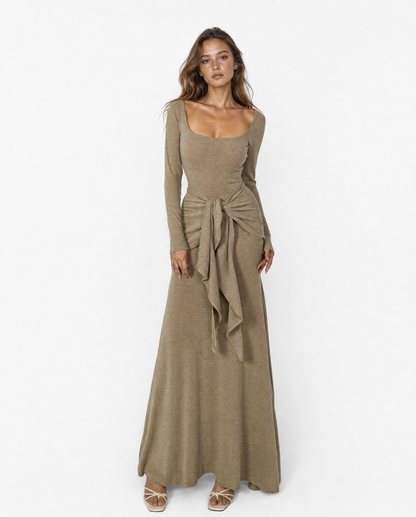 Draped Wrap Maxi Dress Set