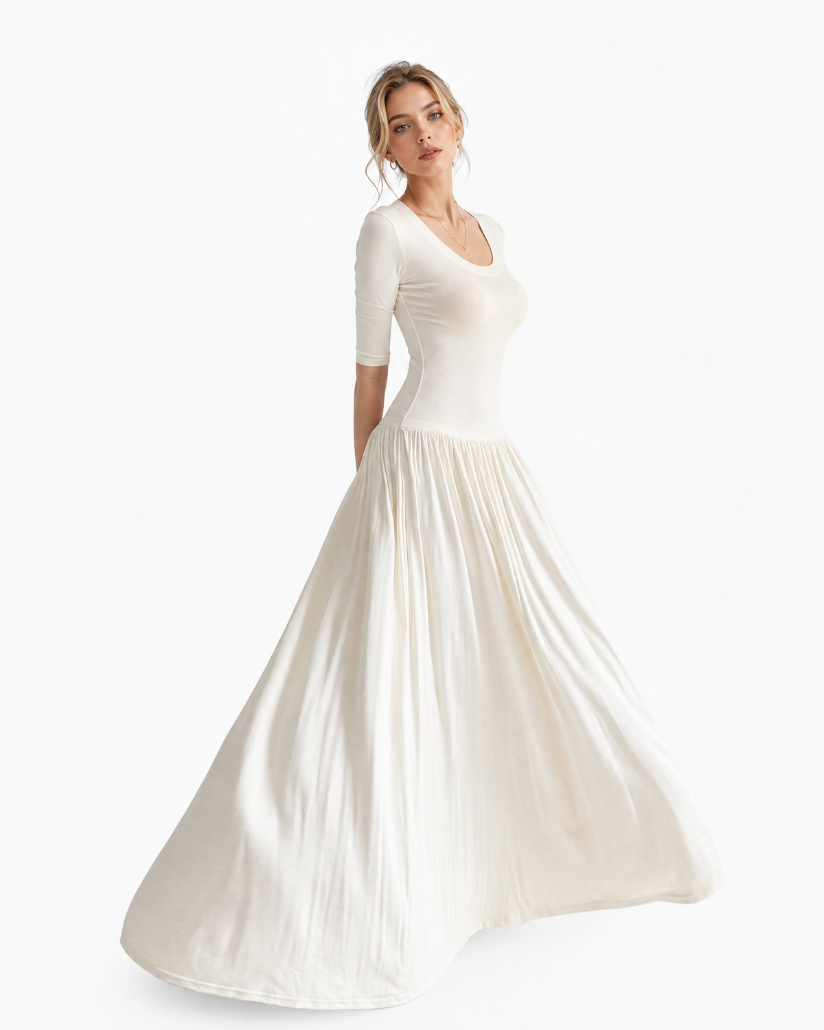 Scoop Neck Flowy Maxi Dress