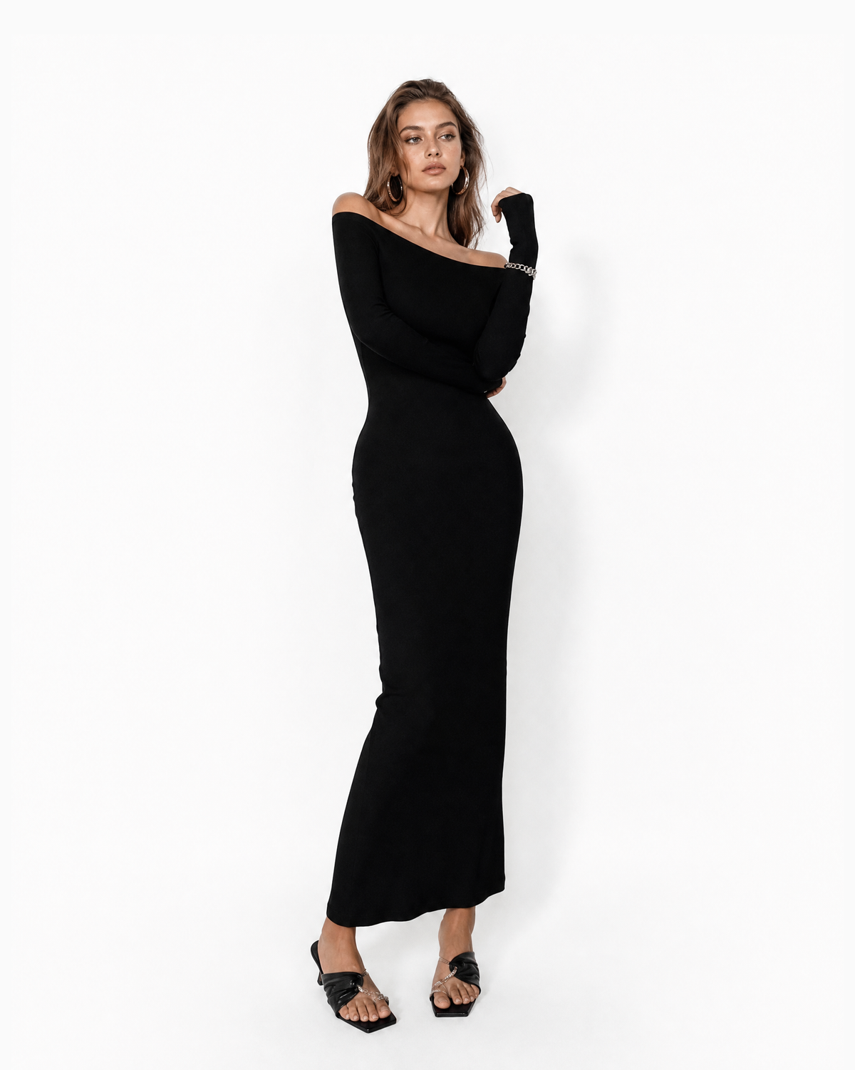 Sculpted Cotton Maxi Dress