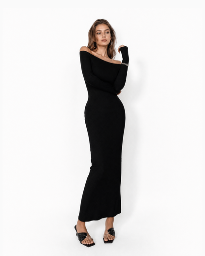 Sculpted Cotton Maxi Dress