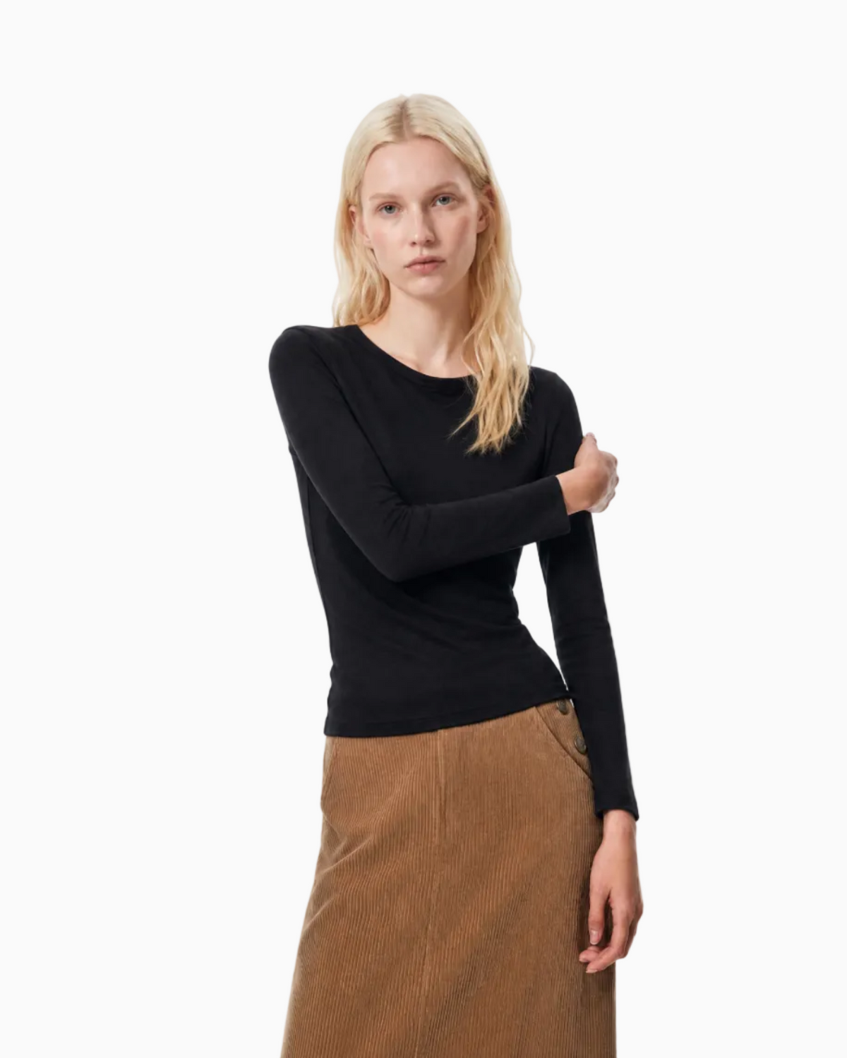Slim Fit Crew Neck Long Sleeve Top