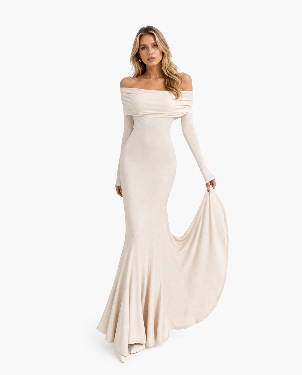 Off-Shoulder Mermaid Maxi Dress